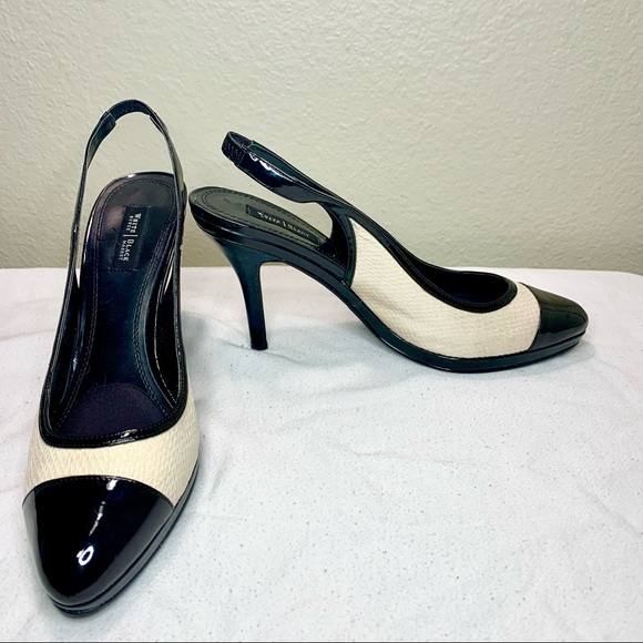 White House Black Market Shoes - White House Black Marked Black & Pearl Olivia High Heels Size 8.5
